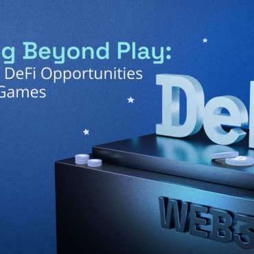 The image depicts a 3D cube labeled "WEBS" with the acronym "DeFi" in bold letters resting atop it