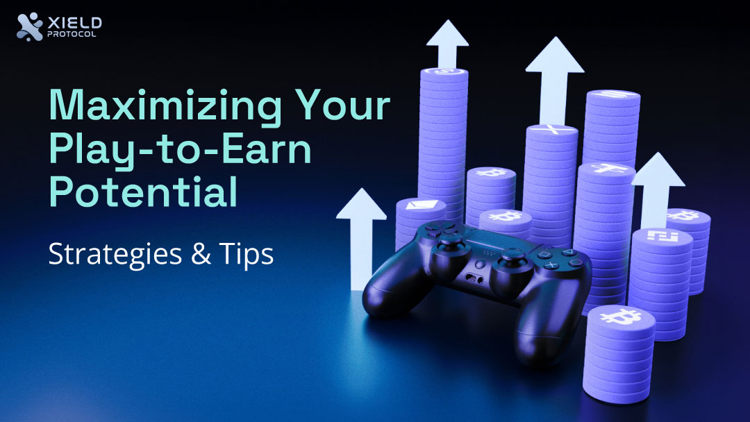 The image shows a PlayStation controller next to a stack of coins with arrows pointing up.