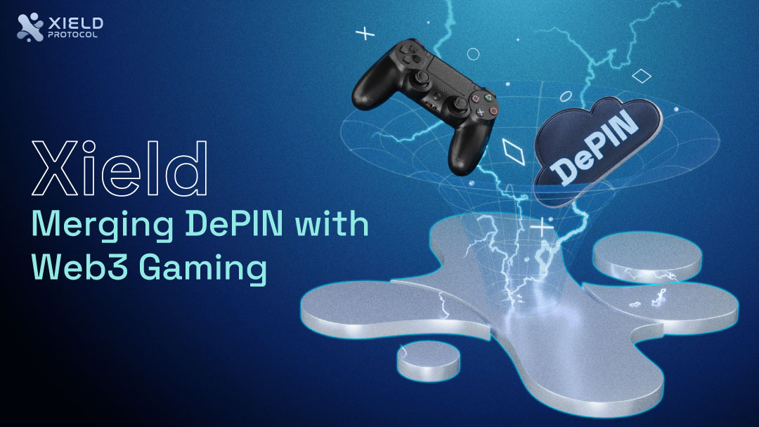 The image shows a PlayStation 4 controller, a cloud, lightning bolts, and geometric shapes